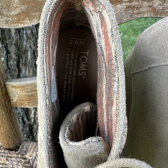 TOMS Kala Desert Tan Wedge Booties size 9.5W (Fits like a 10) - Picture 3 of 7